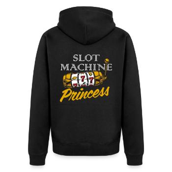 Slot Machine, Gambling, Slot Machine - Unisex Premium Organic Zip Hoodie - black - Back - Nico (187cm)