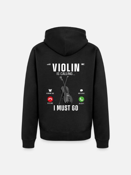 Violin Violinist Phone Display - Unisex Premium Organic Zip Hoodie - black