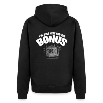 Slot Machine, Gambling, Slot Machine - Unisex Premium Organic Zip Hoodie - black - Back - Nico (187cm)