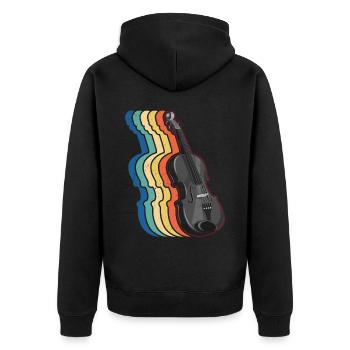 Violin Violinist Retro Vintage - Unisex Premium Organic Zip Hoodie - black - Back - Nico (187cm)