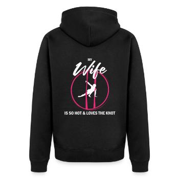 Aerial Silk Dancer for Aerial Ribbon and Aerialist - Unisex Premium Organic Zip Hoodie - black - Back - Nico (187cm)