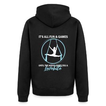 Aerial Silk Dancer for Aerial Ribbon and Aerialist - Unisex Premium Organic Zip Hoodie - black - Back - Nico (187cm)