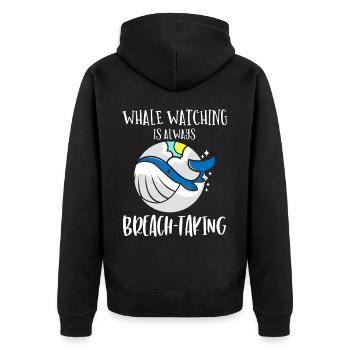 Observation des baleines, biologie marine, sciences de la mer - Veste à capuche bio Premium Unisexe - noir - Dos - Nico (187cm)
