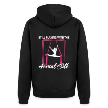 Aerial Silk Circus for Aerial Silk Performers - Unisex Premium Organic Zip Hoodie - black - Back - Nico (187cm)