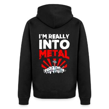 Kieferorthopäden, Zahnarzt, Zahnärztlicher Dienst - Unisex Premium Bio Zip Hoodie - Schwarz - Hinten - Nico (187cm)