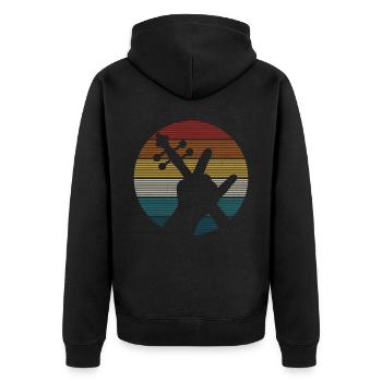 Violin Violinist Retro Vintage - Unisex Premium Organic Zip Hoodie - black - Back - Nico (187cm)