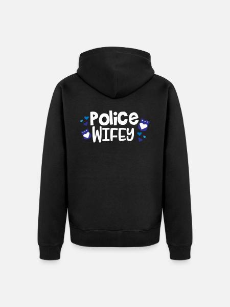 Polizeibeamter Uniformkostüm - Unisex Premium Bio Zip Hoodie - Schwarz