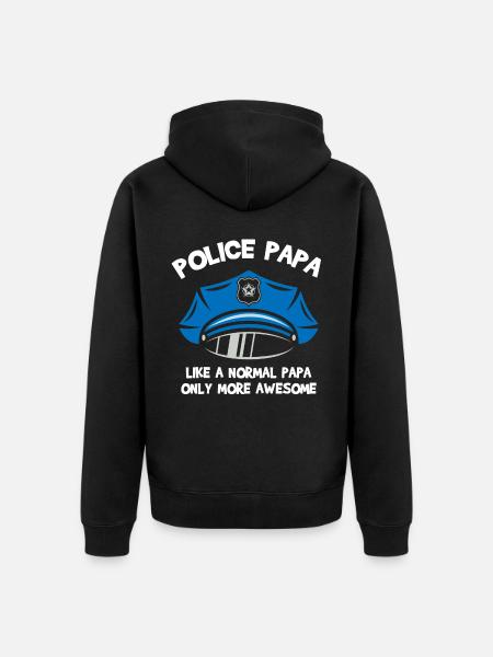 Polizeibeamter Uniformkostüm - Unisex Premium Bio Zip Hoodie - Schwarz