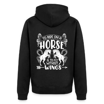 Monter à cheval, c’est comme monter sans ailes. - Veste à capuche bio Premium Unisexe - noir - Dos - Nico (187cm)