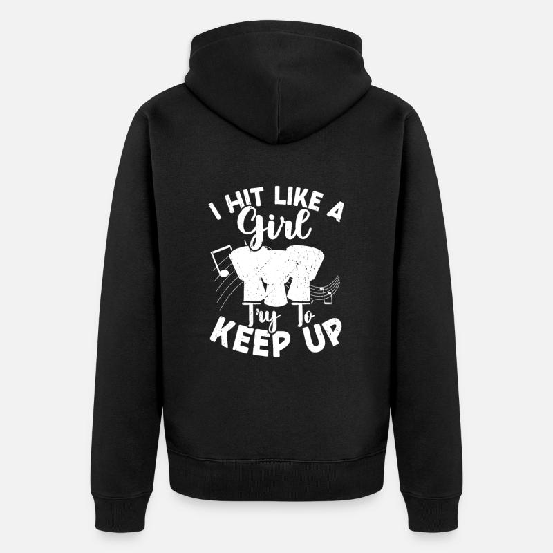 Conga Drum Musician Drumline - Unisex Premium Bio Zip Hoodie - Schwarz