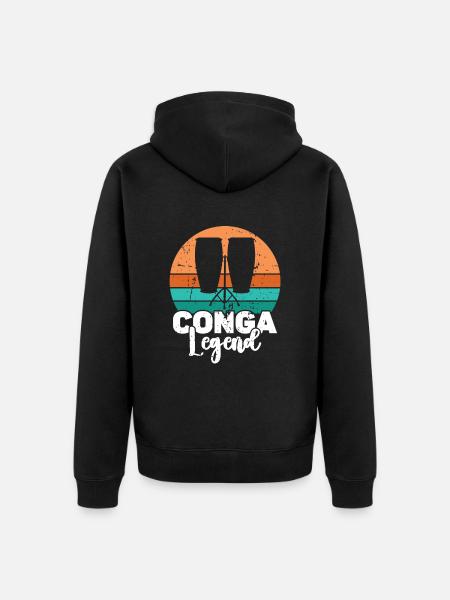Conga Drum Musician Drumline - Unisex Premium Organic Zip Hoodie - black