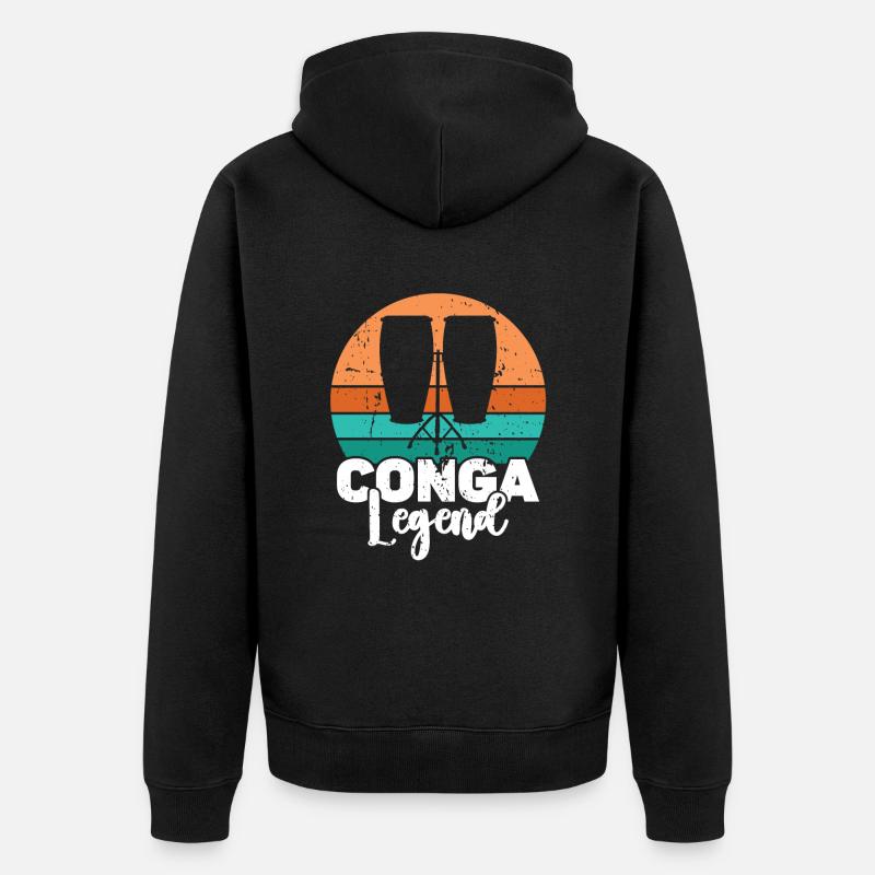 Conga Drum Musician Drumline - Unisex Premium Bio Zip Hoodie - Schwarz
