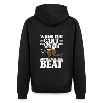 Conga Drum Musician Drumline - Unisex Premium Organic Zip Hoodie - black - Back - Nico (187cm)