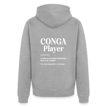 Conga Drum Musician Drumline - Unisex Premium Bio Zip Hoodie - Grau meliert - Hinten - Nico (187cm)