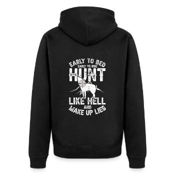 Kojotenjagd - Unisex Premium Bio Zip Hoodie - Schwarz - Hinten - Nico (187cm)