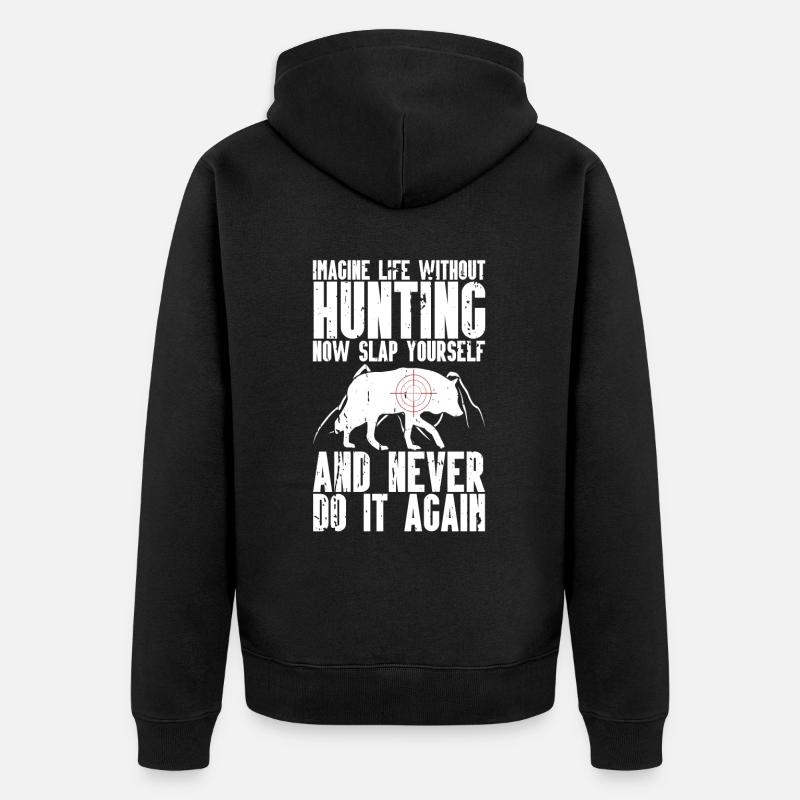 Chasse au coyote - Veste à capuche bio Premium Unisexe - noir