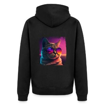 Amoureux des chats Cool Cat Design Cat Mama - Veste à capuche bio Premium Unisexe - noir - Dos - Nico (187cm)