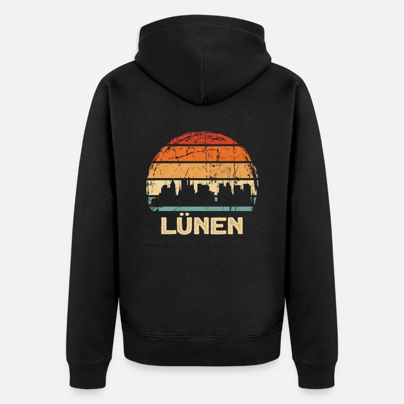 Lünen - Unisex Premium Bio Zip Hoodie - Schwarz