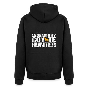 Kojotenjagd - Unisex Premium Bio Zip Hoodie - Schwarz - Hinten - Nico (187cm)