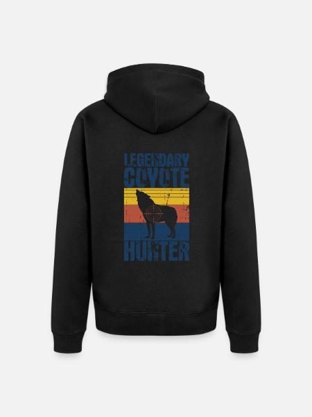 Coyote hunting - Unisex Premium Organic Zip Hoodie - black