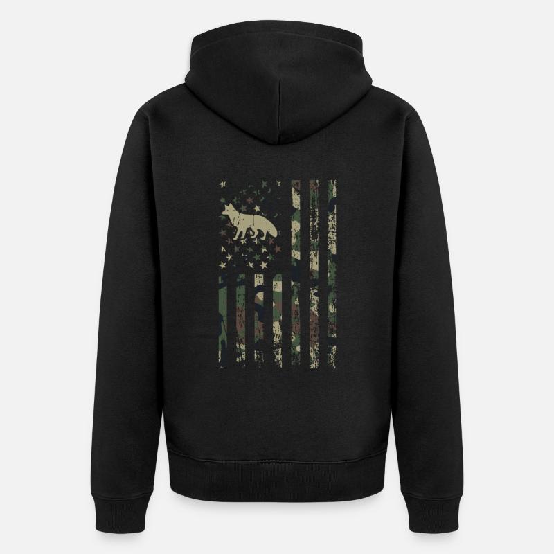 Chasse au coyote - Veste à capuche bio Premium Unisexe - noir