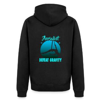 Luftakrobatik Aerialist Design für Luftgymnastic - Unisex Premium Bio Zip Hoodie - Schwarz - Hinten - Nico (187cm)