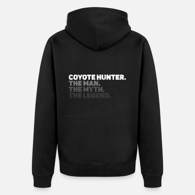 Chasse au coyote - Veste à capuche bio Premium Unisexe - noir