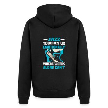 Musiciens d’orchestre de musique jazz - Veste à capuche bio Premium Unisexe - noir - Dos - Nico (187cm)