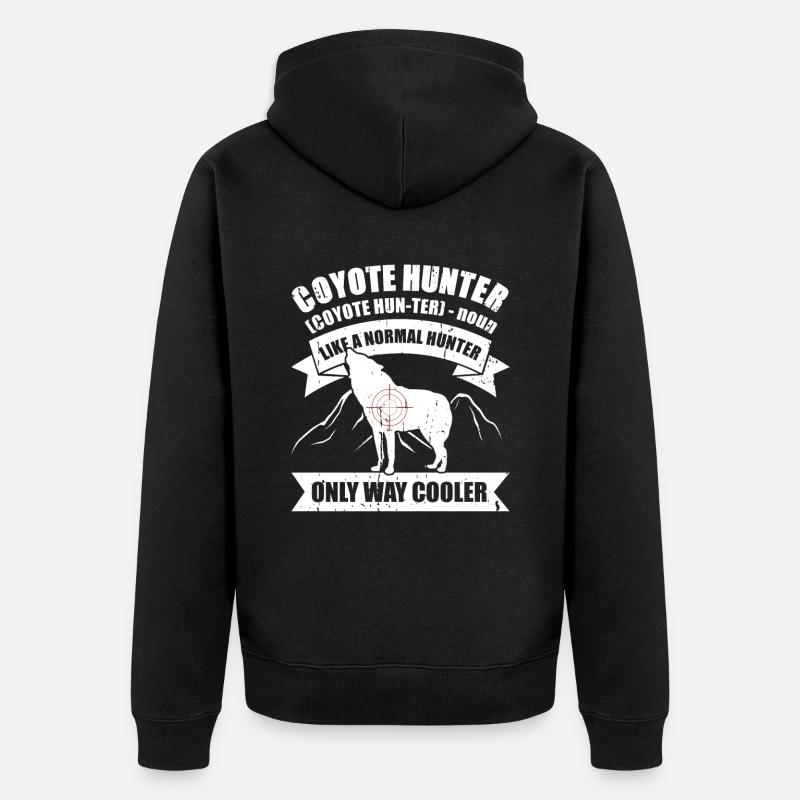 Chasse au coyote - Veste à capuche bio Premium Unisexe - noir