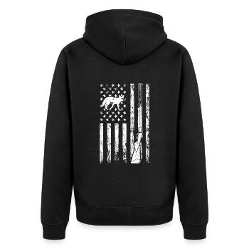 Kojotenjagd - Unisex Premium Bio Zip Hoodie - Schwarz - Hinten - Nico (187cm)