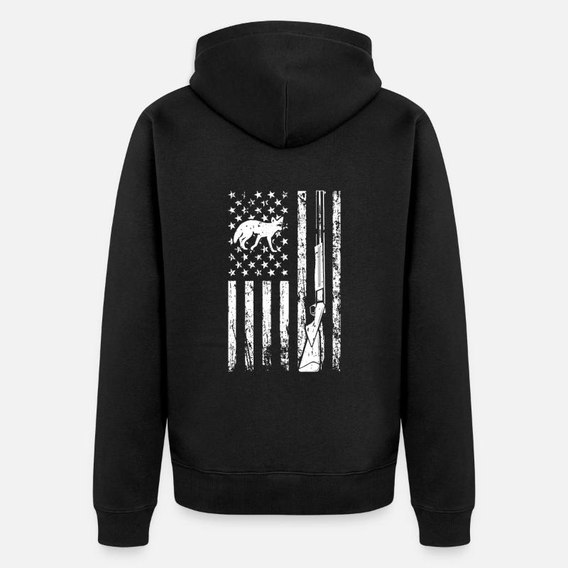Chasse au coyote - Veste à capuche bio Premium Unisexe - noir