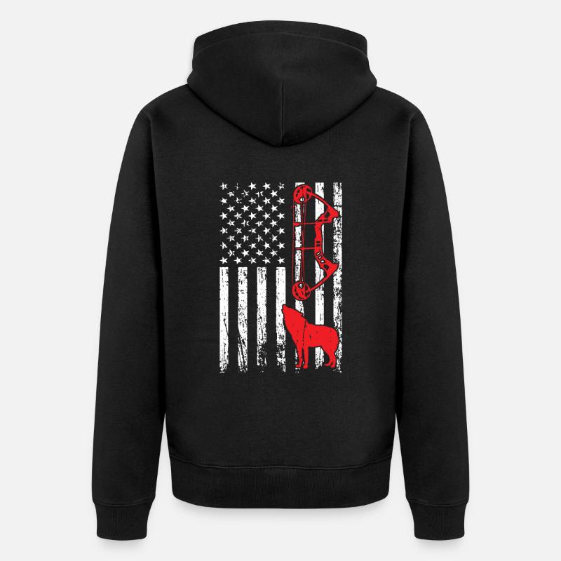 Chasse au coyote - Veste à capuche bio Premium Unisexe - noir