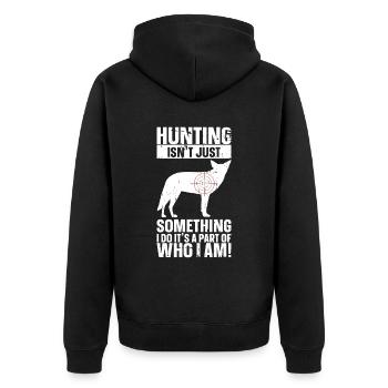 Kojotenjagd - Unisex Premium Bio Zip Hoodie - Schwarz - Hinten - Nico (187cm)