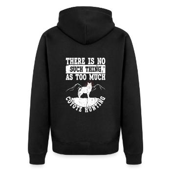 Kojotenjagd - Unisex Premium Bio Zip Hoodie - Schwarz - Hinten - Nico (187cm)