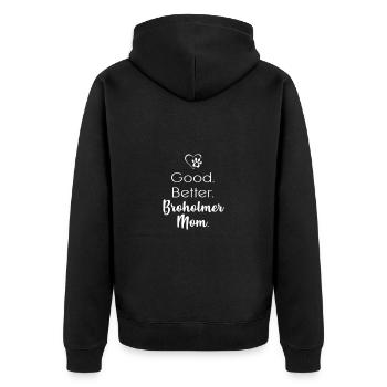 Broholmer - Unisex Premium Organic Zip Hoodie - black - Back - Nico (187cm)