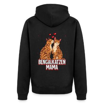 Bengalkatzen Mama - Unisex Premium Bio Zip Hoodie - Schwarz - Hinten - Nico (187cm)