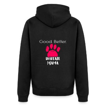 Bobtail - Unisex Premium Organic Zip Hoodie - black - Back - Nico (187cm)