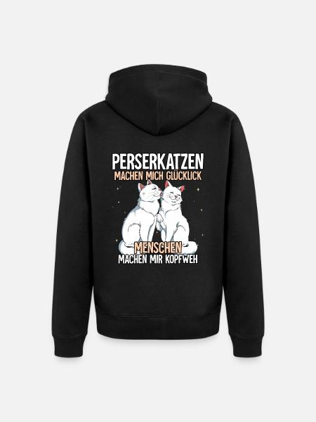 Perserkatzen - Unisex Premium Bio Zip Hoodie - Schwarz