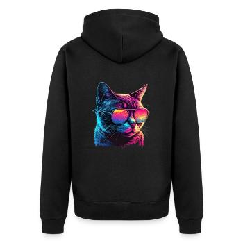 Amoureux des chats Cool Cat Design Cat Mama - Veste à capuche bio Premium Unisexe - noir - Dos - Nico (187cm)