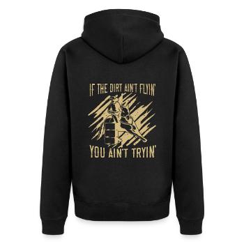 Horse Racing If The Dirt Ain't Equine Horse Racer - Unisex Premium Bio Zip Hoodie - Schwarz - Hinten - Nico (187cm)