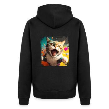 Amoureux des chats Cool Cat Design Cat Mama - Veste à capuche bio Premium Unisexe - noir - Dos - Nico (187cm)