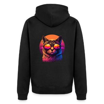 Amoureux des chats Cool Cat Design Cat Mama - Veste à capuche bio Premium Unisexe - noir - Dos - Nico (187cm)