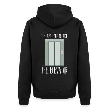 Aufzugsmechaniker Aufzugstechniker Wartung - Unisex Premium Bio Zip Hoodie - Schwarz - Hinten - Nico (187cm)