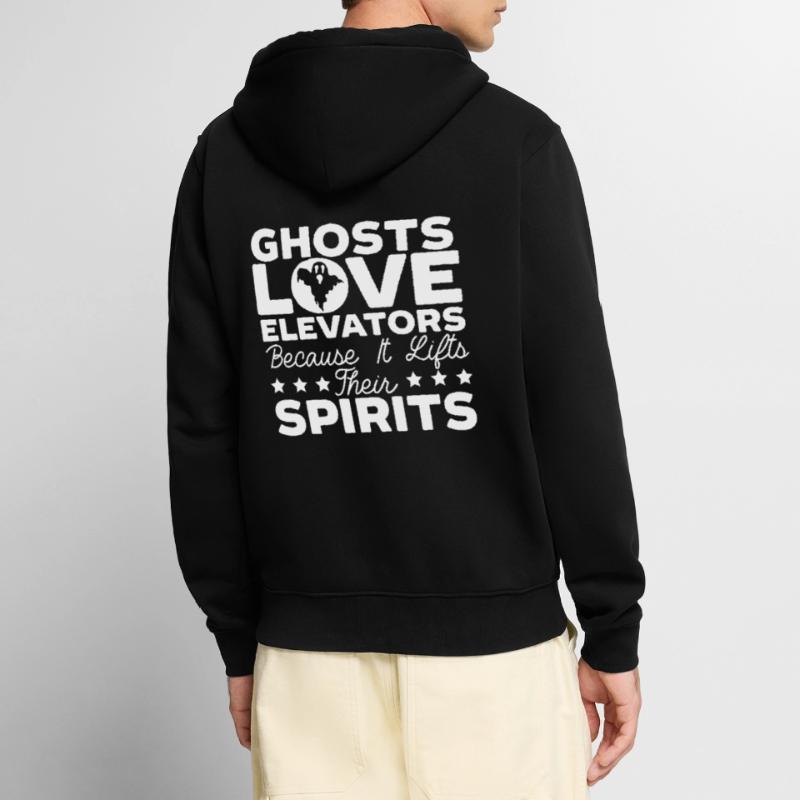 Ghosts Love Elevators Elevator Elevator Technician Unisex Premium Organic Zip Hoodie