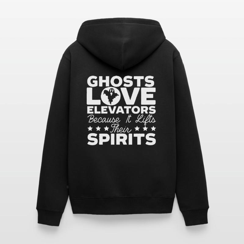 Ghosts Love Elevators Elevator Elevator Technician Unisex Premium Organic Zip Hoodie