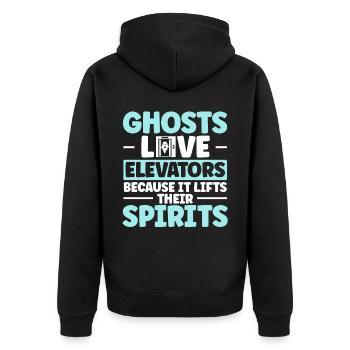 Geister lieben Aufzüge Aufzug Aufzug Techniker - Unisex Premium Bio Zip Hoodie - Schwarz - Hinten - Nico (187cm)