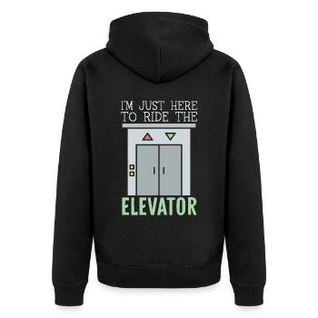 Aufzugsmechaniker Aufzugstechniker Wartung - Unisex Premium Bio Zip Hoodie - Schwarz - Hinten - Nico (187cm)