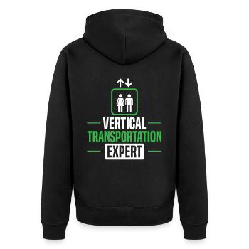 Mécanicien d’ascenseur expert en transport vertical - Veste à capuche bio Premium Unisexe - noir - Dos - Nico (187cm)