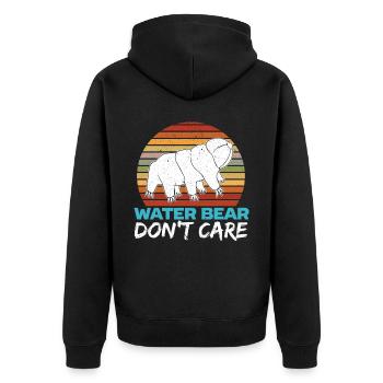 Water Bear Don't Care Moss Piglet Tardigrade - Unisex Premium Organic Zip Hoodie - black - Back - Nico (187cm)