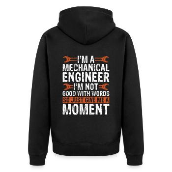 I'm A Mechanical Engineer I'm Not Good Mechanic - Unisex Premium Organic Zip Hoodie - black - Back - Nico (187cm)